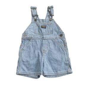 Vtg OshKosh Bgosh Blue Striped Shortalls Size 2T